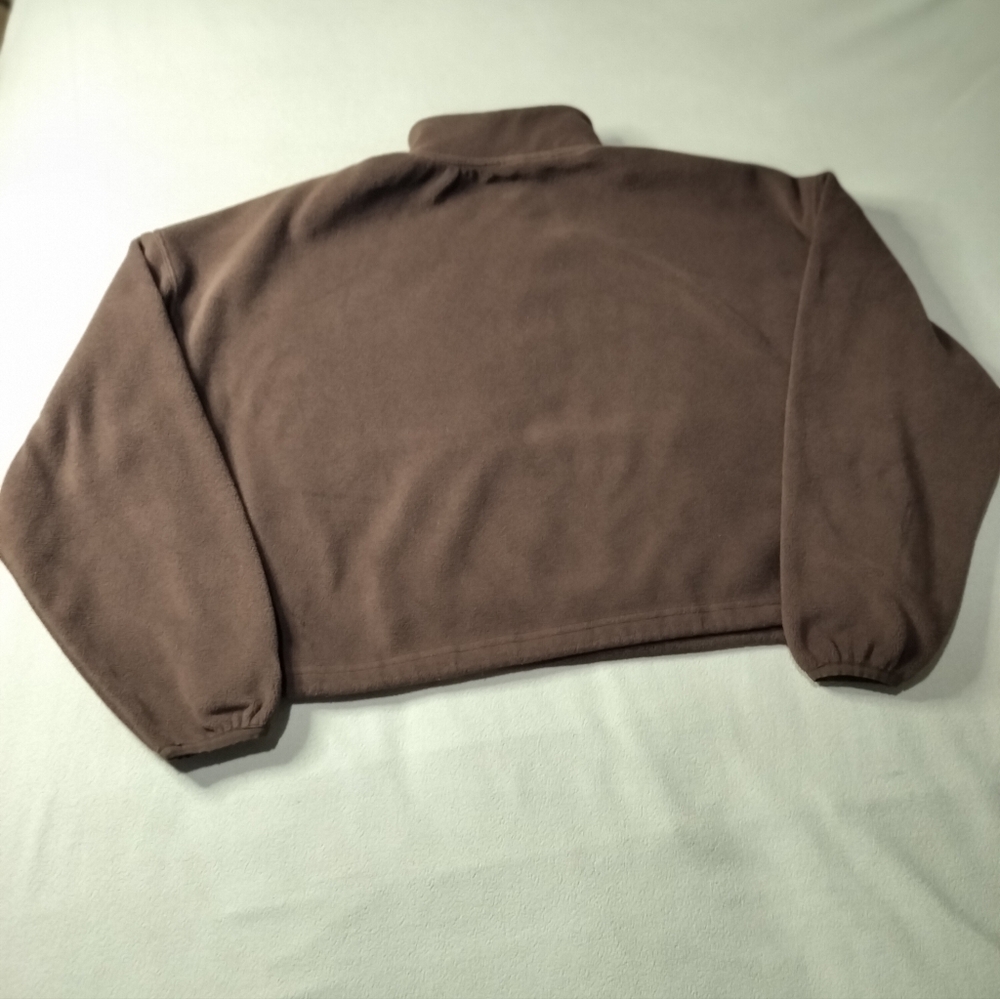 Fabletics Women's Brown Half-Zip Croped  Sweater Mock Neck Sz S. - Picture 7 of 8